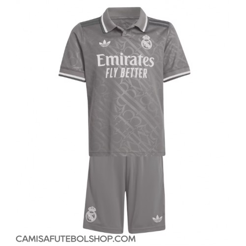 Camisa de time de futebol Real Madrid Replicas 3º Equipamento Infantil 2024-25 Manga Curta (+ Calças curtas)